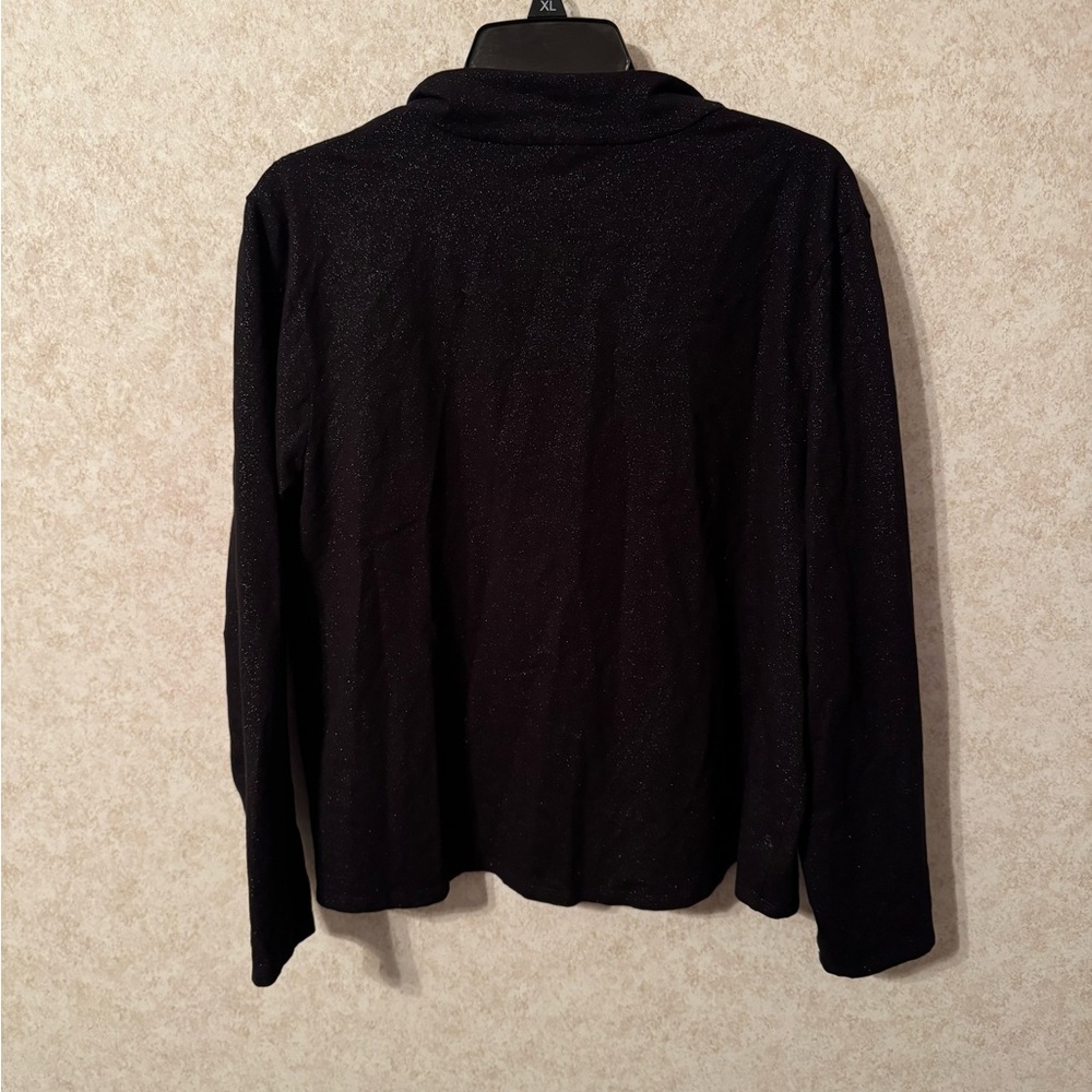 Chico's Black Sweatshirt Relaxed Fit - Picture 4 of 5